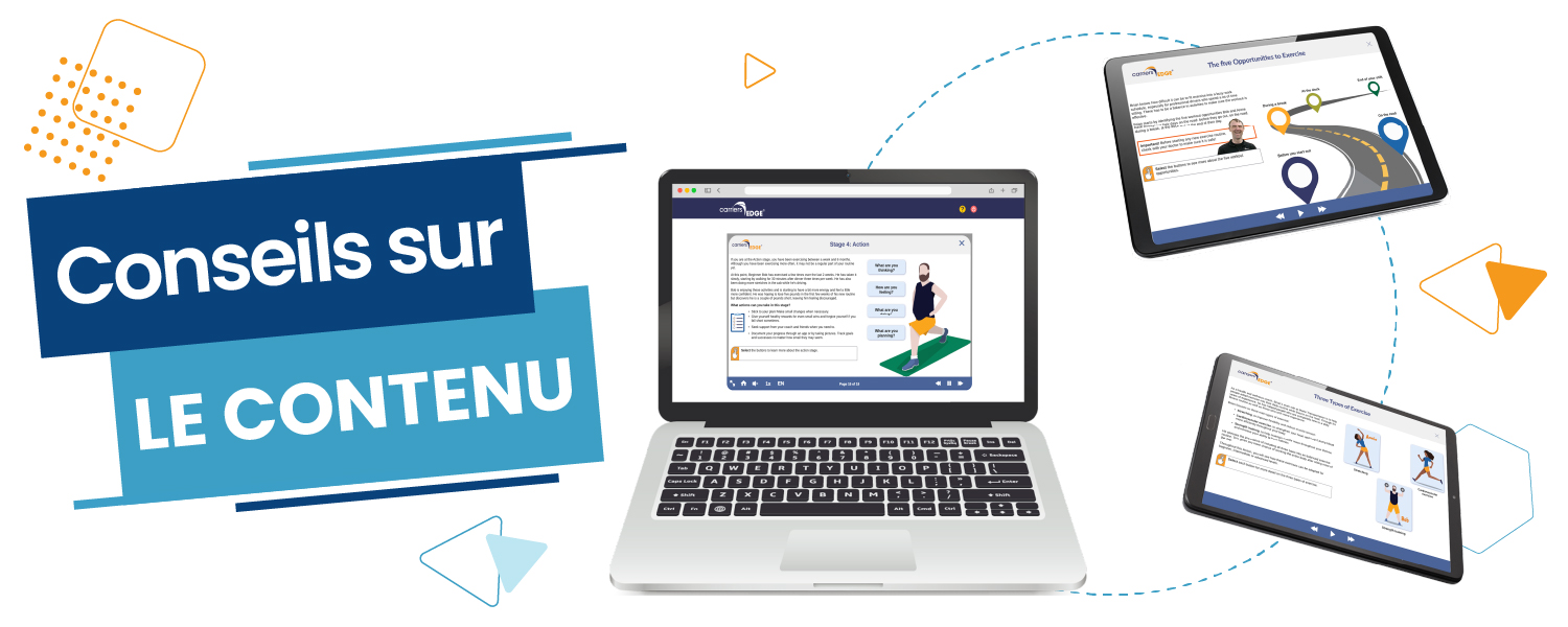 Conseils de contenu, ordinateur portable et tablettes flottantes