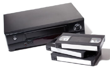 VHS player and casettes