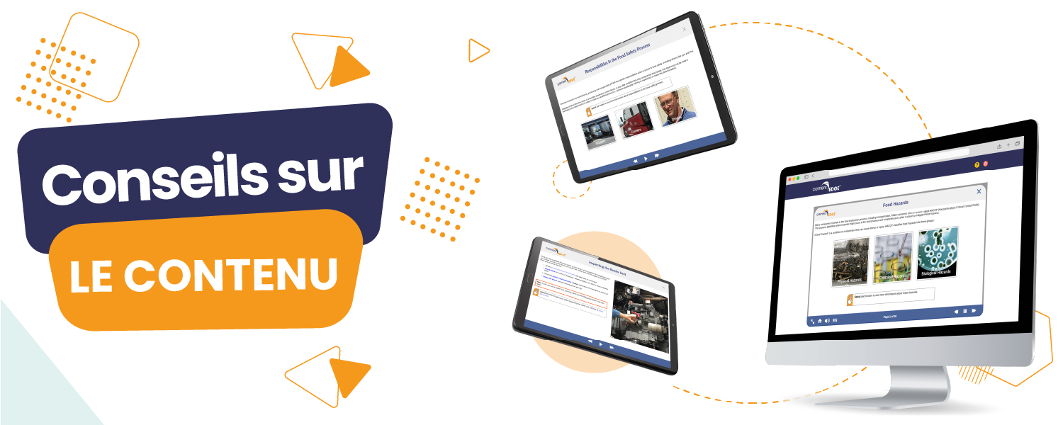 Conseils de contenu, ordinateur portable et tablettes flottantes