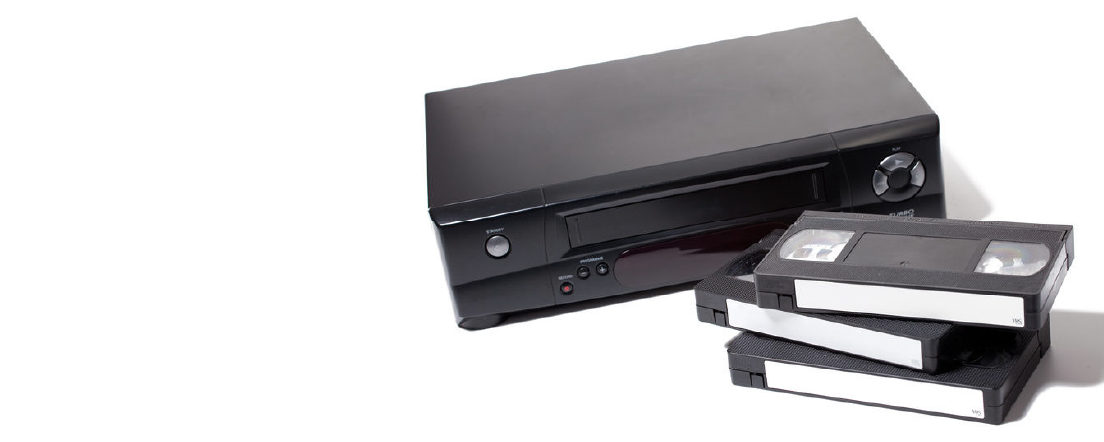 VHS player and casettes