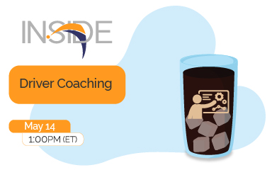 Inside webinar title and a glass of iced coffee