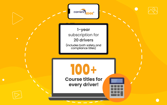 100+ course titles per driver 1 year subscirption for 20 drivers