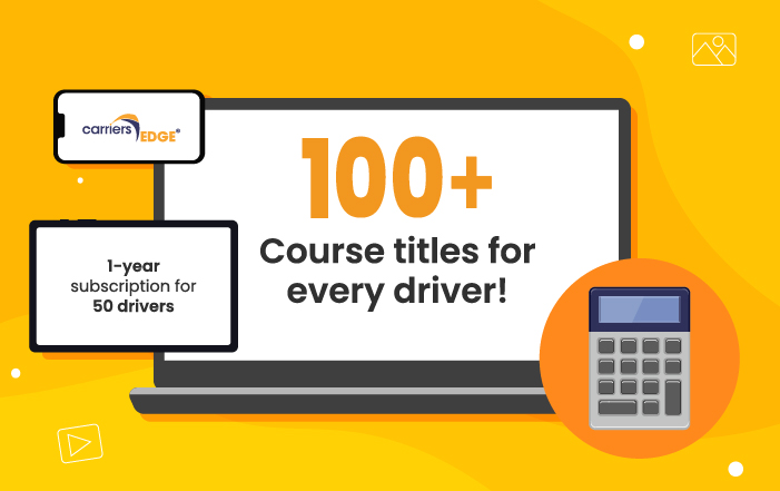 100+ course titles per driver 1 year subscirption for 50 drivers